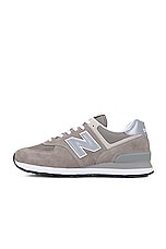 New Balance ML574V3 Sneaker in Grey & White, view 5, click to view large image.