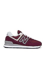 New Balance ML574V3 Sneaker in Burgundy & White, view 1, click to view large image.