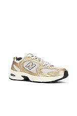 New Balance MR530 Sneaker in Turtledove & Gold Metallic , view 2, click to view large image.