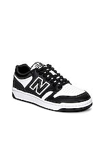 New Balance New Balance BB480LV1 in WHITE & BLACK, view 2, click to view large image.