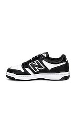 New Balance New Balance BB480LV1 in WHITE & BLACK, view 5, click to view large image.