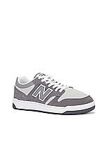 New Balance BB480 in Castlerock, Shadow Grey, & Raincloud, view 2, click to view large image.