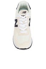 New Balance 574+ Sneaker in Linen, Sea Salt, & Phantom, view 4, click to view large image.