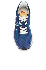 New Balance 327 Sneaker in Heron Blue & Angora, view 4, click to view large image.