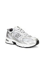New Balance 530 Sneaker in Grey Matter, Silver Metallic, & Magnet, view 2, click to view large image.