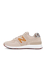New Balance 574 Sneaker in Mindful Grey, Tobacco, & White, view 5, click to view large image.