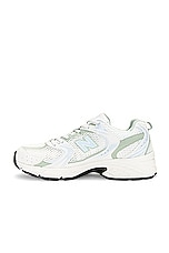New Balance 530 Sneaker in Sea Salt, Ice Blue, & Silver Moss, view 5, click to view large image.