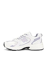 New Balance 530 Sneaker in Sea Salt, December Sky, & Grey Violet, view 5, click to view large image.