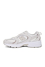 New Balance 530 Sneaker in Sea Salt, Moonbeam, Timber Wolf, & Driftwood, view 5, click to view large image.