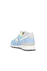 New Balance 574 Sneaker in Blue Laguna & Sea Salt, view 3, click to view large image.