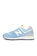 New Balance 574 Sneaker in Blue Laguna & Sea Salt, view 5, click to view large image.