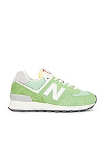 New Balance 574 Sneaker in Chive & Sea Salt, view 1, click to view large image.