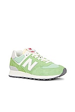 New Balance 574 Sneaker in Chive & Sea Salt, view 2, click to view large image.