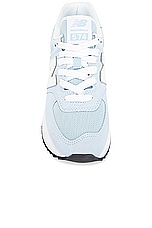 New Balance 574+ Sneaker in Light Chrome Blue, Quarry Blue, & White, view 4, click to view large image.