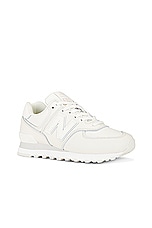 New Balance 574 Sneaker in Turtledove, Sea Salt, & White, view 2, click to view large image.