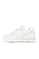 New Balance 574 Sneaker in Turtledove, Sea Salt, & White, view 5, click to view large image.