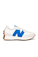 New Balance 327 Sneaker in Moonbeam & Blue Oasis, view 1, click to view large image.