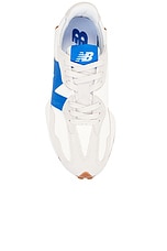 New Balance 327 Sneaker in Moonbeam & Blue Oasis, view 4, click to view large image.