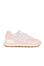 New Balance 574 Sneaker in Orb Pink & Grey Matter, view 1, click to view large image.