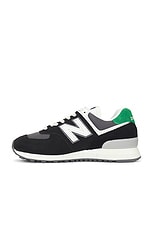 New Balance 574 Sneaker in Black, Castlerock, Classic Pine, & Sea Salt, view 5, click to view large image.