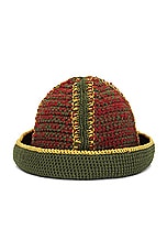 Nicholas Daley Hand Crochet Bucket Hat in Sienna, Mustard, & Olive, view 1, click to view large image.
