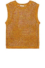 Nicholas Daley Crochet Vest in Orange Mustard, view 1, click to view large image.