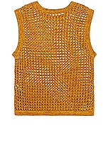 Nicholas Daley Crochet Vest in Orange Mustard, view 2, click to view large image.