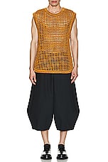 Nicholas Daley Crochet Vest in Orange Mustard, view 4, click to view large image.