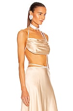 Nue Studio Silk Top with Crystal Cords in Champagne Gold, view 2, click to view large image.