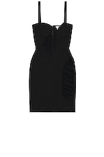 Nensi Dojaka Asymmetrical Mini Dress in Black, view 1, click to view large image.