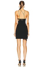 Nensi Dojaka Asymmetric Mini Dress in Black, view 4, click to view large image.