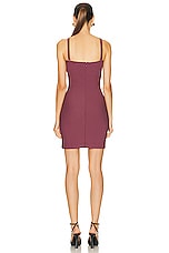 Nensi Dojaka Mini Asymmetrical Panel Dress in Crushed Berry, view 4, click to view large image.