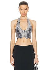 NERVI Eden Sequins Vest in Silver, view 1, click to view large image.