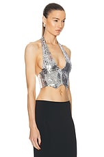 NERVI Eden Sequins Vest in Silver, view 2, click to view large image.