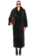 NOUR HAMMOUR For Fwrd Evita Extra Long Coat in Chocolat Fondant, view 1, click to view large image.