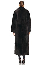 NOUR HAMMOUR For Fwrd Evita Extra Long Coat in Chocolat Fondant, view 3, click to view large image.