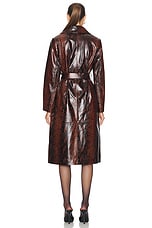 NOUR HAMMOUR Amina Belted Leather Coat in Python, view 4, click to view large image.