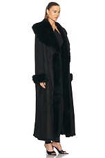 NOUR HAMMOUR Marlene Coat in Black, view 2, click to view large image.