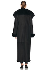 NOUR HAMMOUR Marlene Coat in Black, view 3, click to view large image.