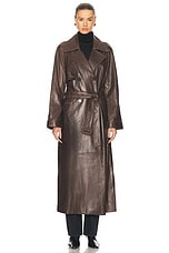 NOUR HAMMOUR Valetta Trench Coat in Truffle, view 2, click to view large image.