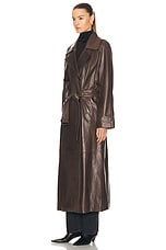 NOUR HAMMOUR Valetta Trench Coat in Truffle, view 4, click to view large image.