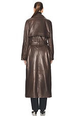 NOUR HAMMOUR Valetta Trench Coat in Truffle, view 5, click to view large image.