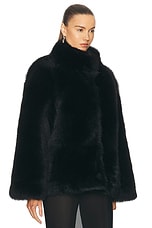 NOUR HAMMOUR Carolyn Coat in Black, view 3, click to view large image.