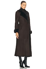 NOUR HAMMOUR Joni Coat in Ganache Brown & Brown, view 2, click to view large image.