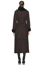 NOUR HAMMOUR Joni Coat in Ganache Brown & Brown, view 4, click to view large image.