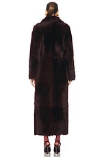 NOUR HAMMOUR for FWRD Evita Long Coat in Burgundy, view 3, click to view large image.