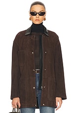 NOUR HAMMOUR BARN ジャケット - Mocha Suede & Black | FWRD
