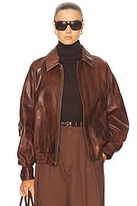 NOUR HAMMOUR for FWRD Dalma Relaxed Leather Jacket in Vintage