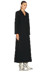 NOUR HAMMOUR Lydia Stretch Denim Fit &amp; Flare Coat in Black, view 2, click to view large image.