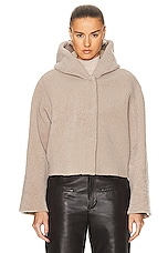 NOUR HAMMOUR Cooper Cropped Light Shearling Jacket in Vanilla, view 2, click to view large image.